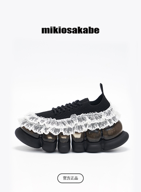 MIKIOSAKABE女士ARK蕾丝薄款网面透气单鞋舒适气泡厚底增高鞋