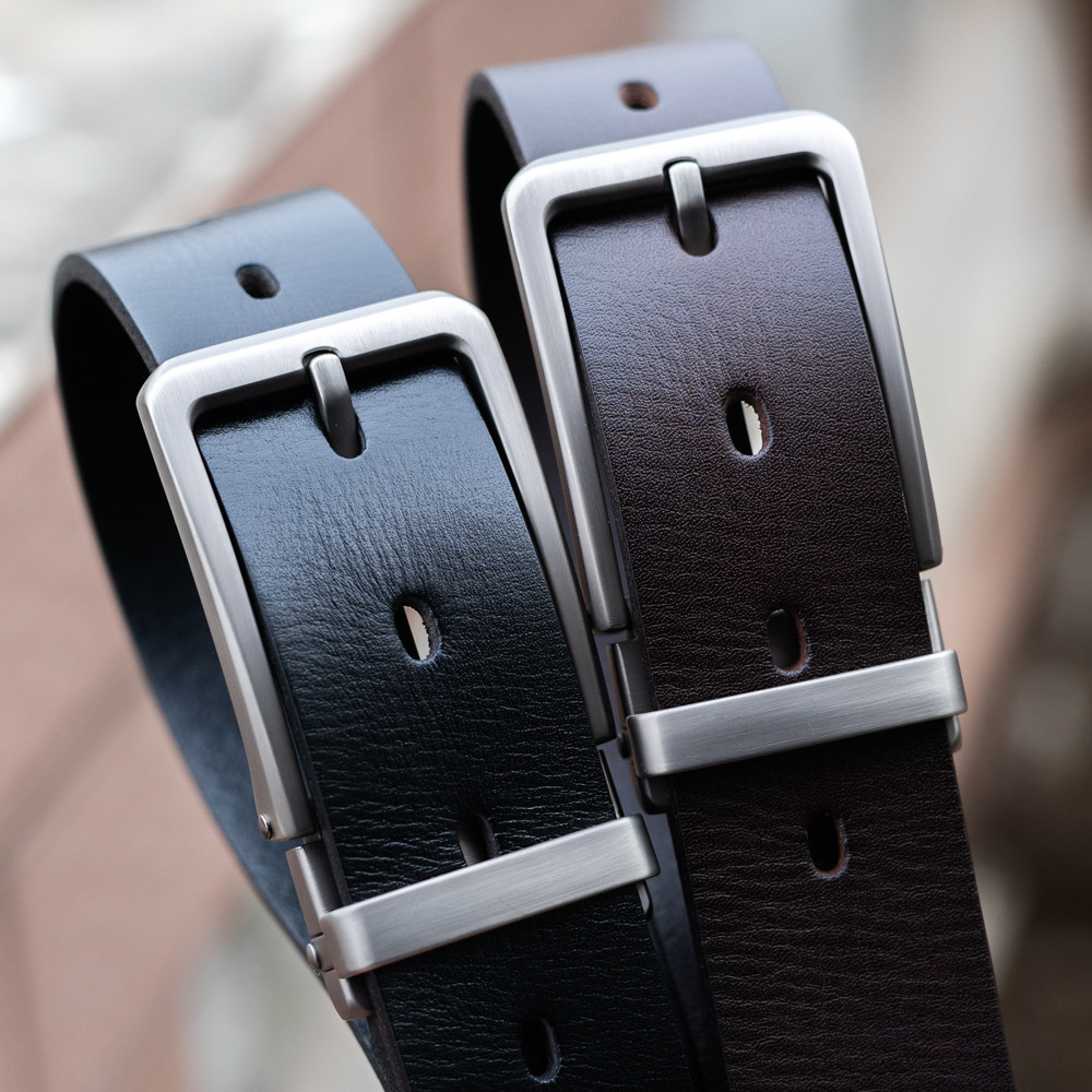 男女新款光面光身皮带手工真皮休闲复古宽腰带纯铜针扣裤带瑕疵品