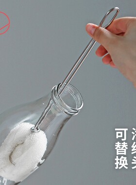 初见长柄海绵杯刷厨房保温杯洗杯子刷凉水壶奶瓶刷不锈钢替换锅刷