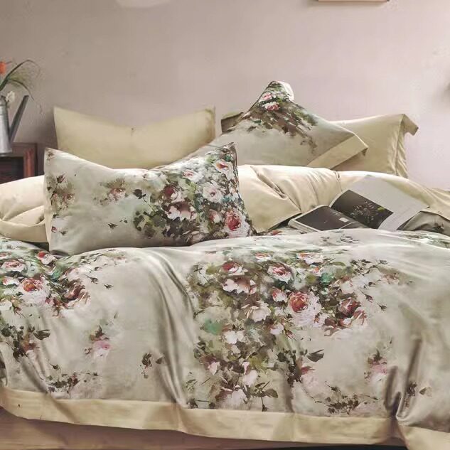 私人长绒棉印花床上用品布料