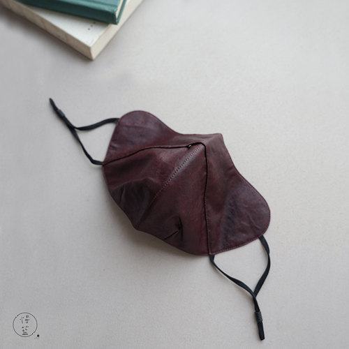 慢蓝真丝国风透气遮阳面罩