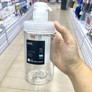 600ML 瓶宽口化妆品沐浴露乳液瓶透明分装 日本大创DAISO按压式 分装