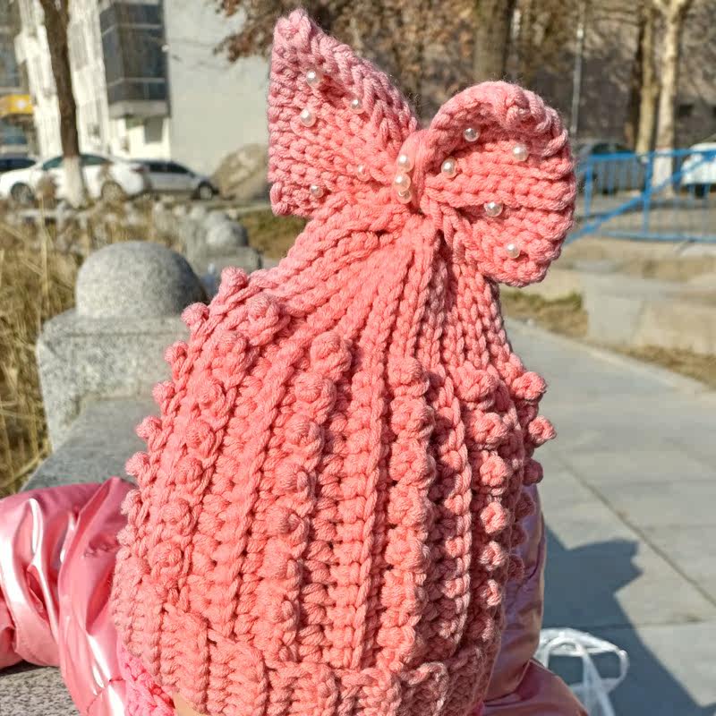 YIAN LIFE MUSEUM DIY HAND-WOVEN ADULT AND CHILDRENS BOW BEANIE HAT MATERIAL PACKAGE WARM WOOLEN HAT