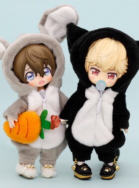 ob11molly娃衣服动物兔子猫家居服睡衣外套装12分bjd GSC素体粘土