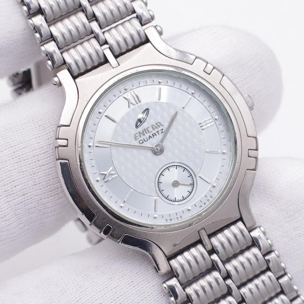 二手瑞士原装正品英纳格ENICAR超薄石英男士古董老手表980.30.33M