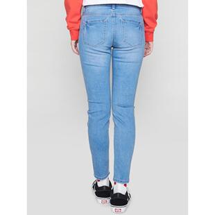 【断码XS】艾格春秋女士牛仔裤青春宽松高腰直筒显瘦腰裤子 W788