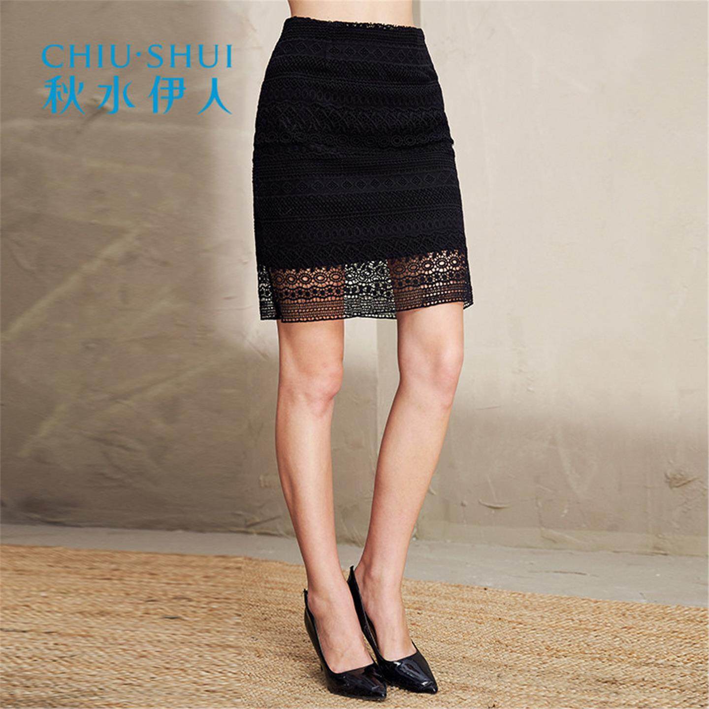 秋水伊人冬装新品女装中腰纯色简约钩花简约半身裙包臀短裙I185,女装/女士精品,半身裙,淘宝优惠券,粉丝福利购,淘宝优惠卷