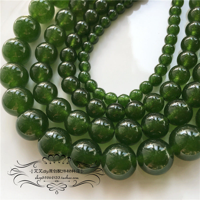 diy台湾碧玉手工项链散珠
