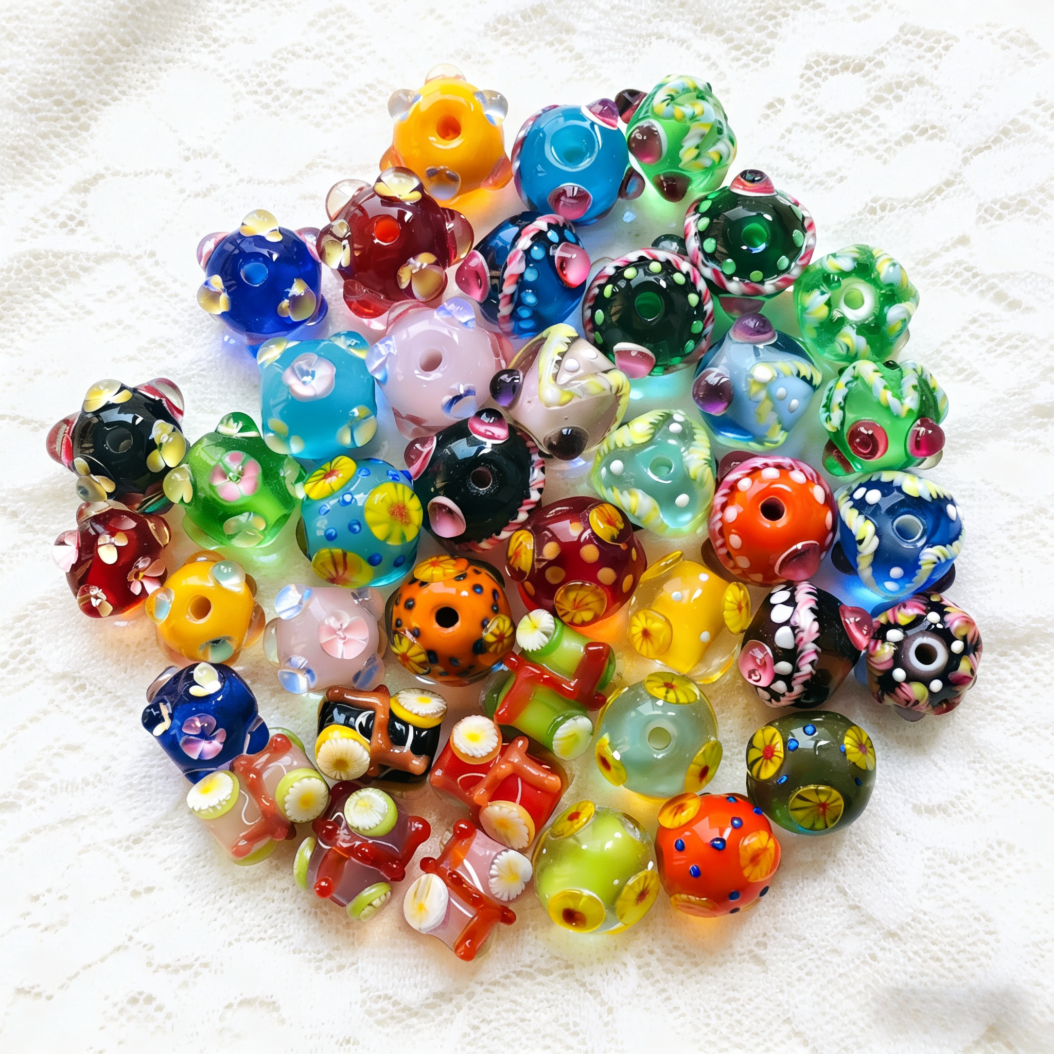 日式转运琉璃珠 新款水晶色星座款 手链项链手工串珠配件diy