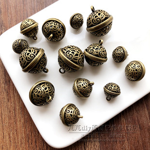 diy饰品材料 复古镂空合金响铃铛花千骨宫铃包挂件首饰手工配饰