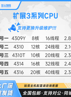 intel 4309Y 4310 4310T 4314 4316 正式版CPU按需求定制化服务器