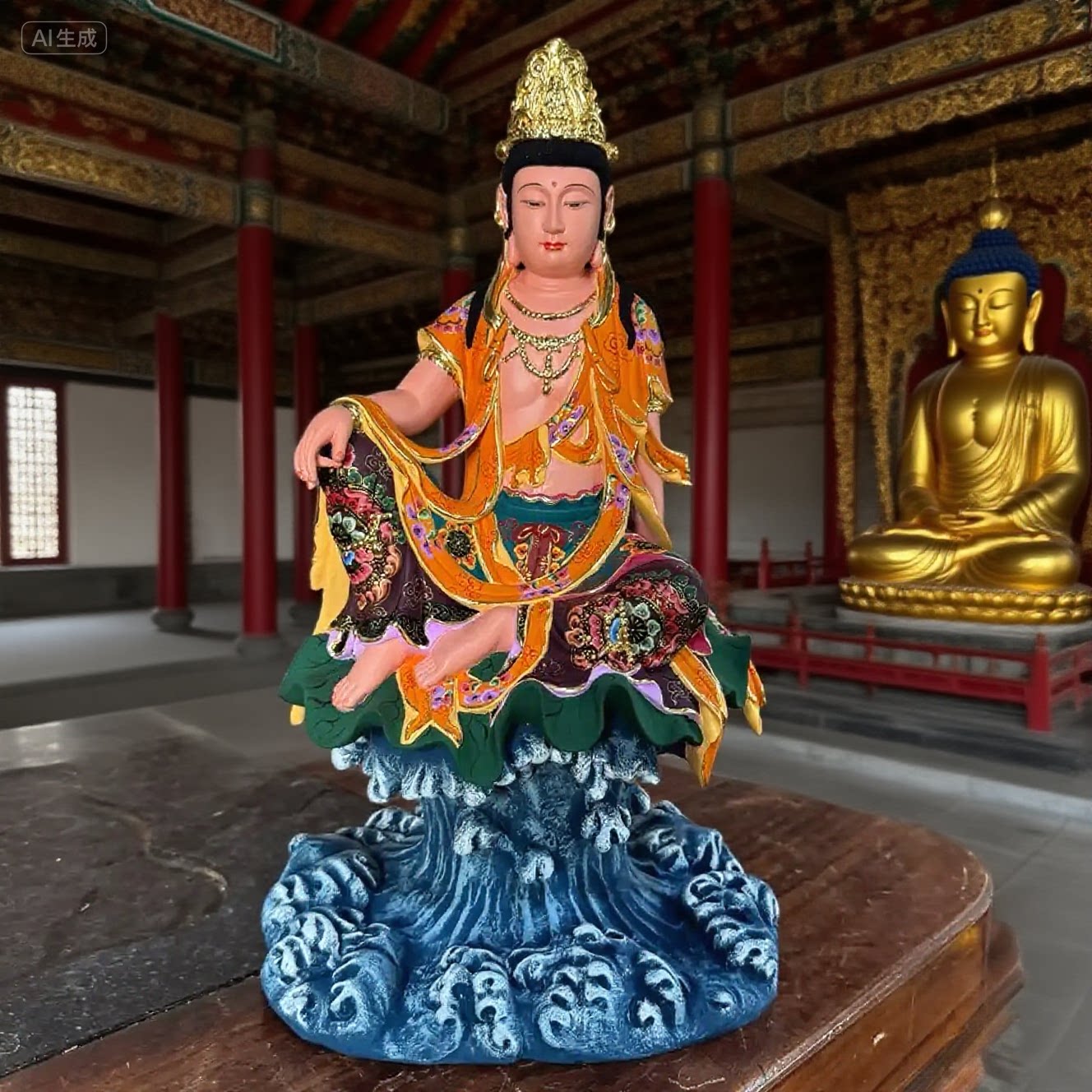 观音菩萨南海海水自在观音16寸