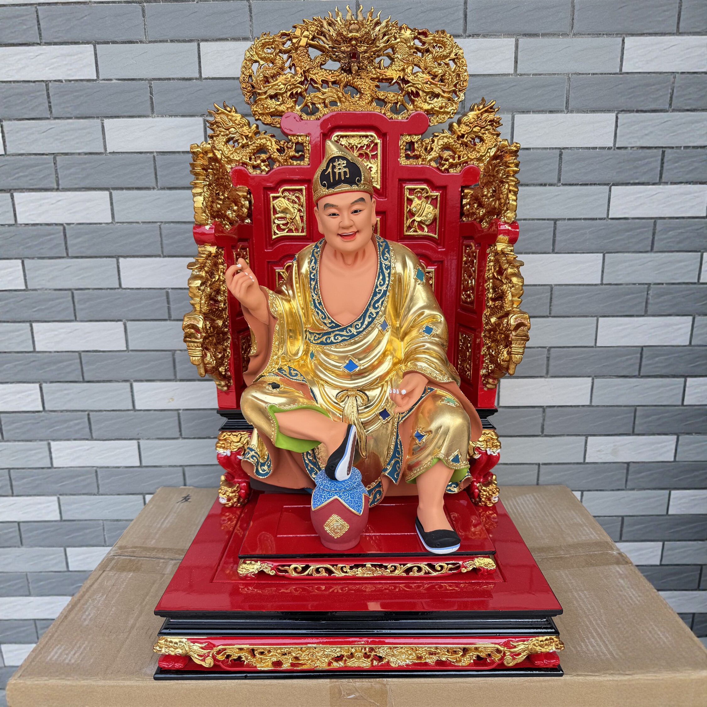 九龙椅脱椅屏风宝座脱身神像座椅佛像座位神台供座实木雕刻16寸