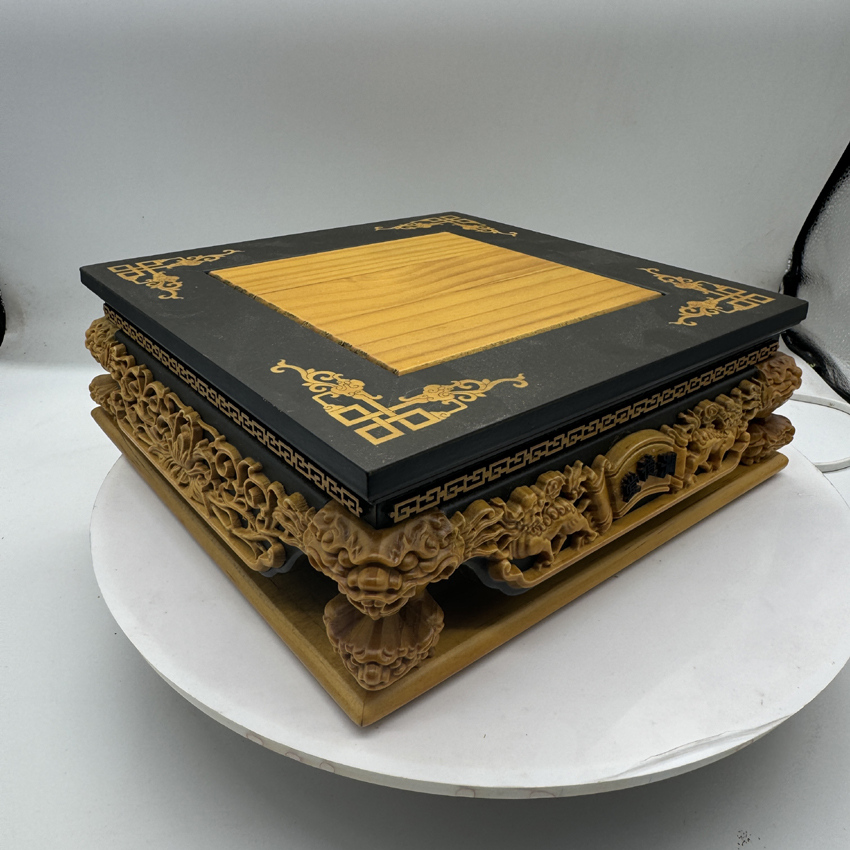 四角几桌神像底座加高佛像座垫玄关雕刻神明叠座四方基座仿黑檀