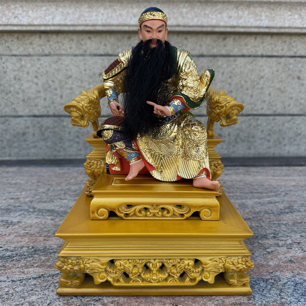 福余神像脱身木雕摆件樟木