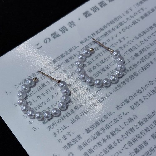 18K金极强光淡水珍珠小耳环耳钉