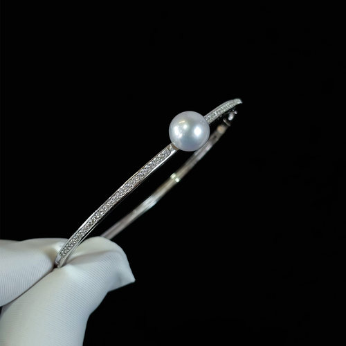 【浅小屋】双辉。纯银经典珍珠手镯大溪地海水黑珍珠淡水AKOYA女