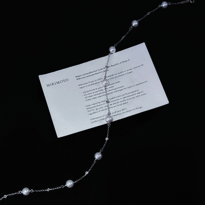 加粗纯银泡泡大珍珠满天星项手链