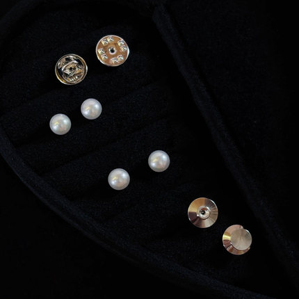 【浅小屋】白桃波波。7~8mm天然无核淡水扁圆珍珠胸针胸花防走光