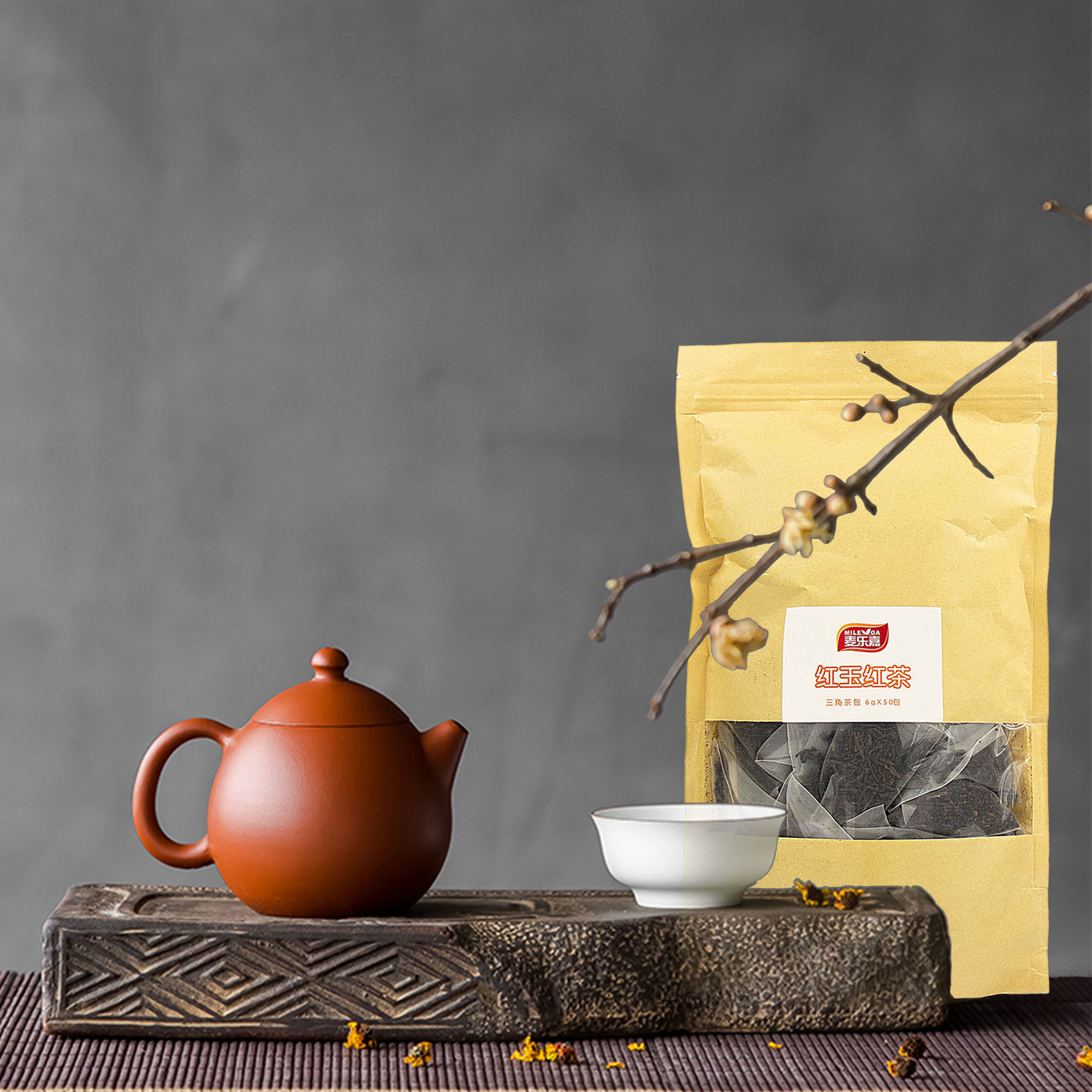 红玉红茶薄荷清新台茶18号三角茶包便捷袋装奶茶奶盖基底独立包装