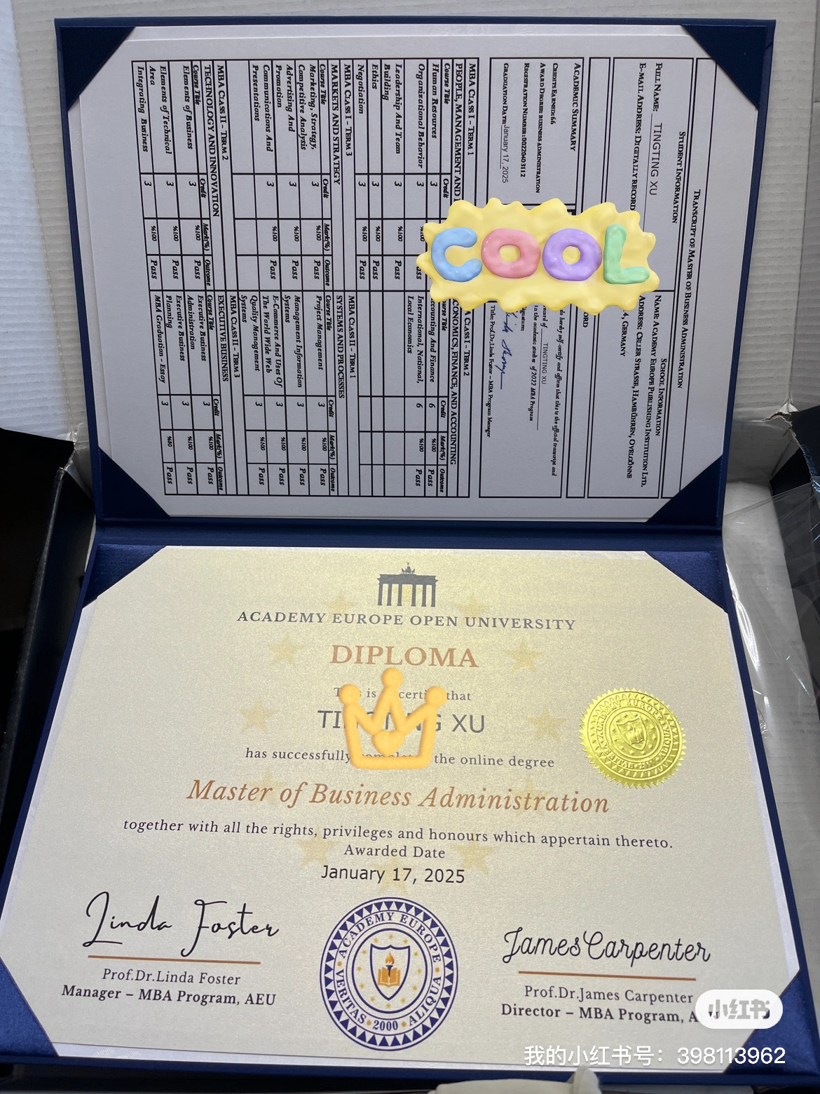 协助申报欧洲开放大学MBA工商管理硕士网络教育含外壳