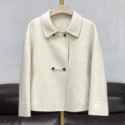 短款双面呢大衣韩版宽松