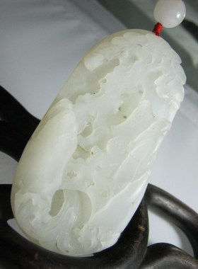 钱塘邮社    和田玉  白玉 松下老人 把件