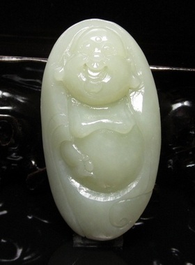 钱塘邮社 和田玉 白玉 笑佛 把件