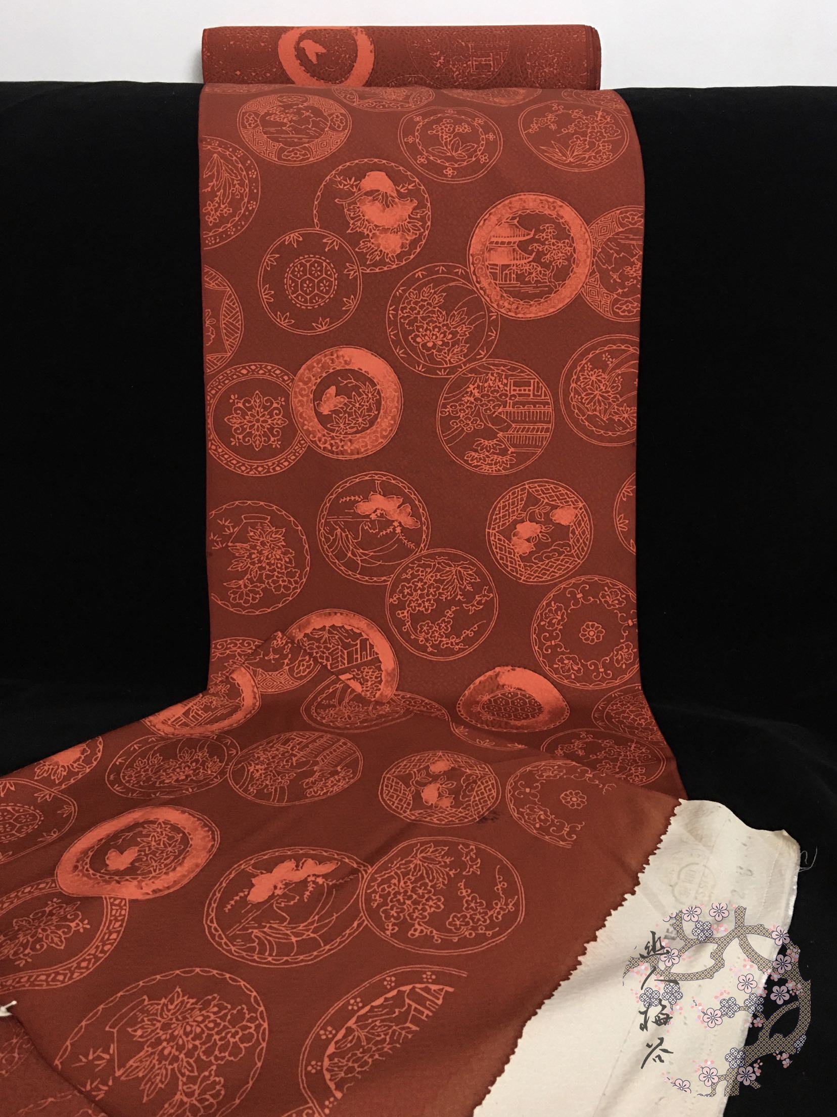 幽人梅谷|日本正绢小纹反物正娟布料真丝旗袍汉服口金娃衣面料