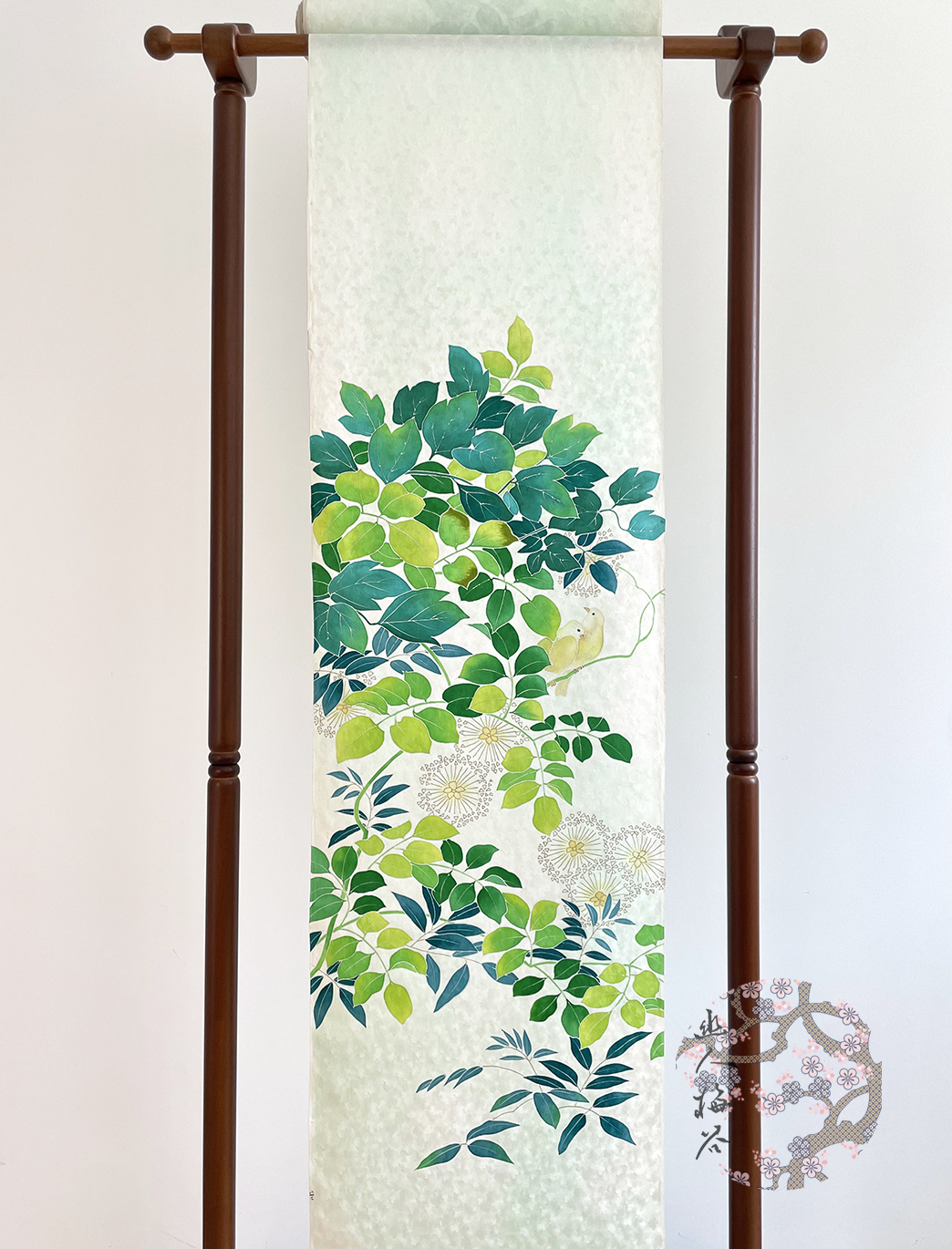 幽人梅谷日本正绢反物手绘友禅付下正娟布料真丝旗袍汉服定制面料