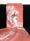 日本正绢付下反物正娟布料真丝旗袍汉服口金娃衣面料 幽人梅谷