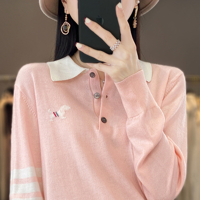 羊毛套头POLO领套头好看