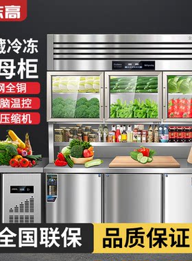 志高商用直冷对开门不锈钢冷柜