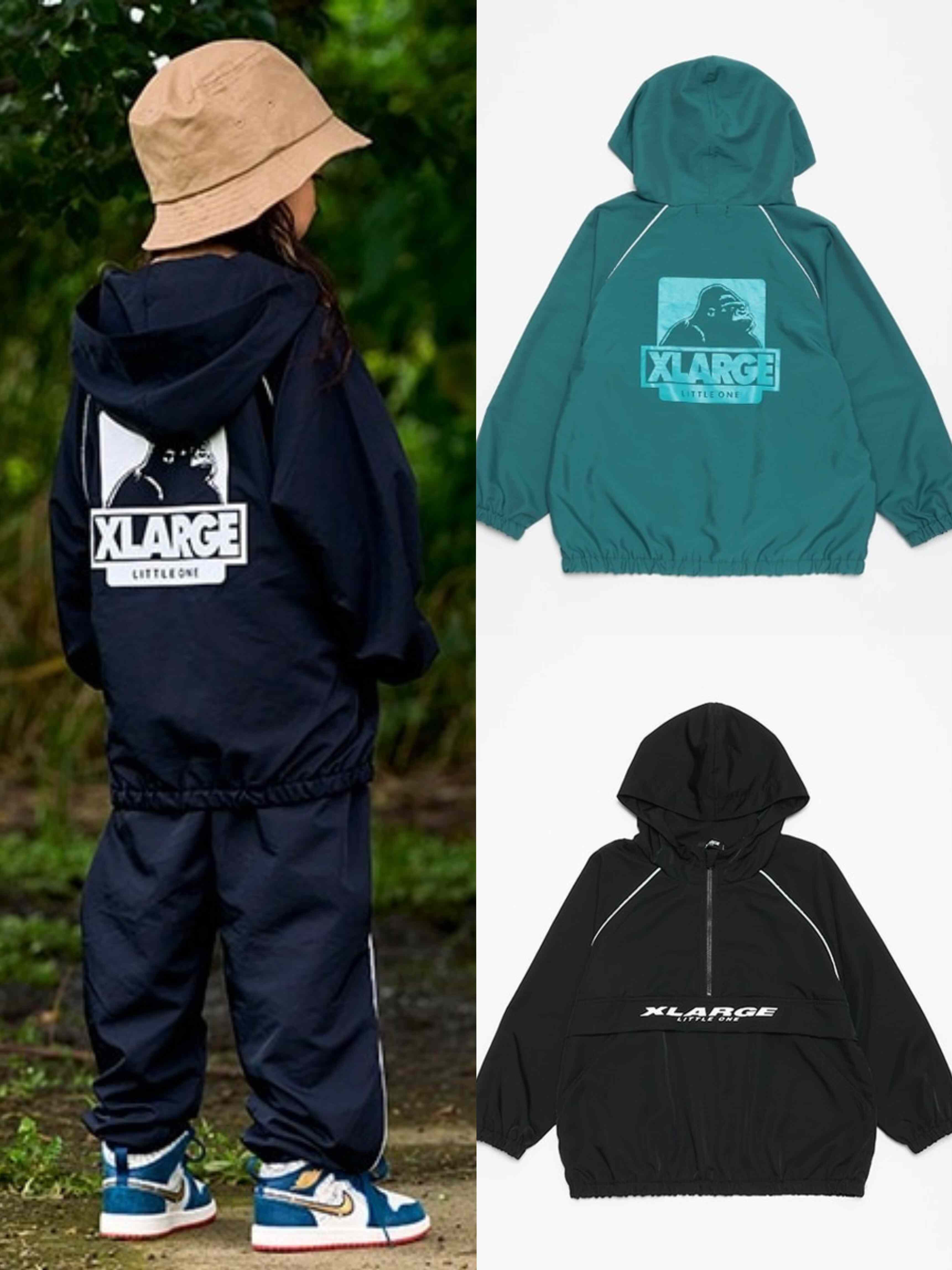 日本高端潮牌xlarge秋季新款全男童渔夫风帽衫长袖T恤卫衣现货