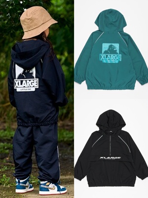 日本高端潮牌xlarge秋季新款全男童渔夫风帽衫长袖T恤卫衣现货