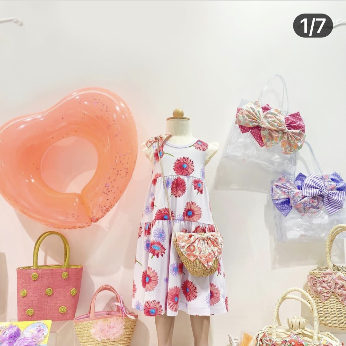 出口日本原单外贸Hakka专柜品牌 花朵全棉印花舒适连衣裙娃娃