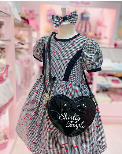公主牌 ST 樱桃格子印花女童连衣裙 shirley temple 甜美可爱设计