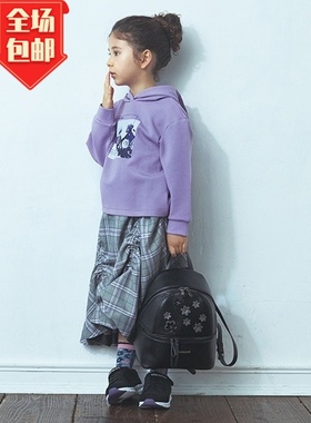 日本高端代G品牌安娜苏Anna sui保暖空气层风帽衫卫衣童装包邮