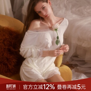 套装 家居服两件短裤 纯欲风宽松莫代尔长袖 今夕何夕性感睡衣女春季