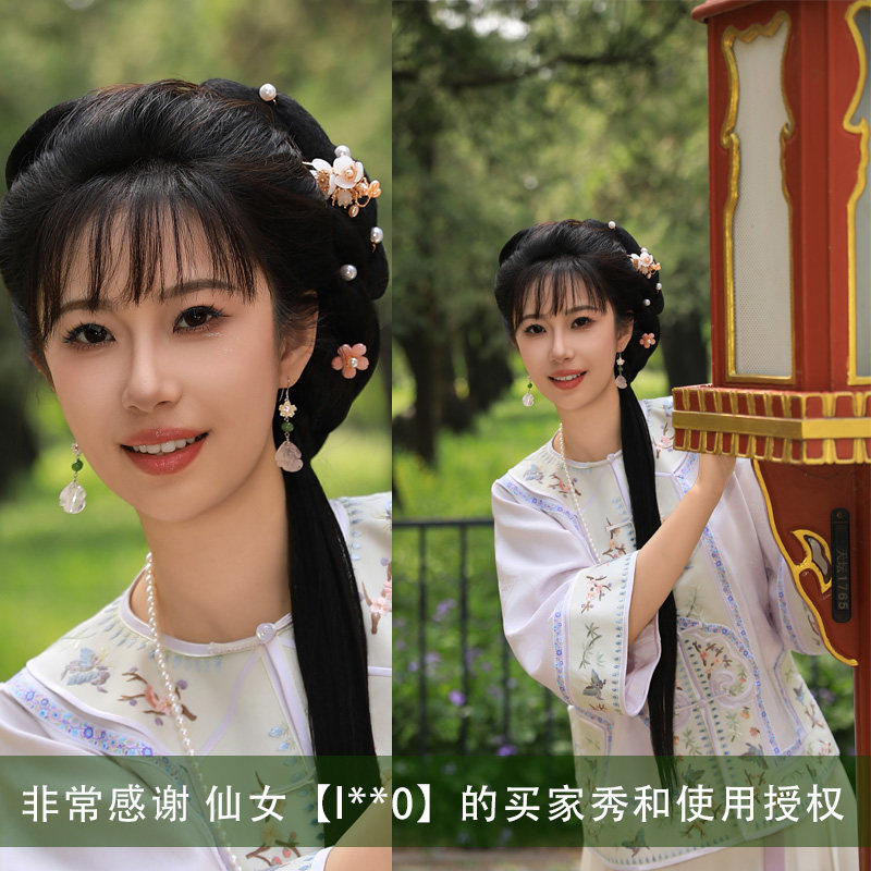 天然和田玉粉晶国风复古纯银耳环