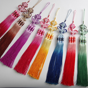 中国结渐变色流苏穗子汉服旗袍压襟腰间扇子服装配件挂饰