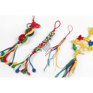 精翠西藏平安转运结编织五彩五色金刚结绳车挂手链线