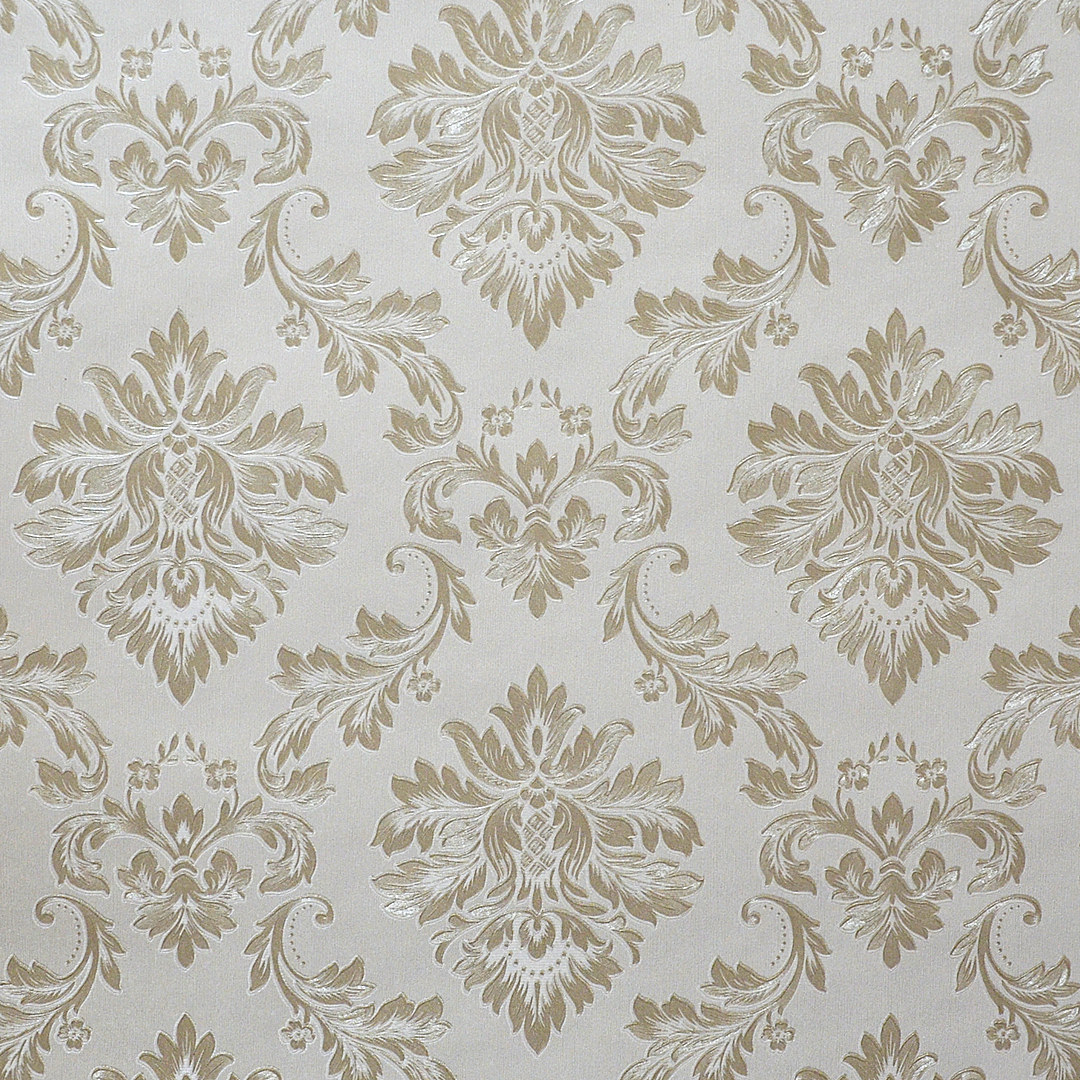 欧式大马士革PVC深压纹墙纸防水可擦加厚立体浮雕客厅背景墙壁纸