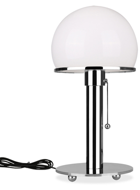 包豪斯台灯北欧风不锈钢玻璃台灯现代卧室床头简约书房阅读灯饰