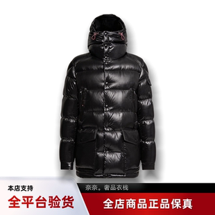 代购蒙口Chiablese中长款连帽亮面羽绒服鹅绒男款户外夹克外套