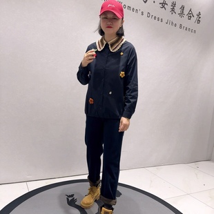 女装 1368女权贵族春款 加大码 底部松紧打揽可抽绳可爱减龄衬衫 新品