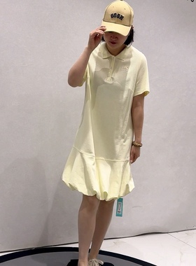 3127蓝鲸之吻初夏新品polo领简约休闲时尚减龄连衣裙加大码女装
