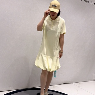 3127蓝鲸之吻初夏新品 减龄连衣裙加大码 女装 polo领简约休闲时尚