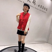 重工亮钻带内衬女人味国风马甲加大码 7196针丝缘子汇年货春款 新品