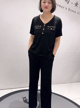 5805芮娜依莲初夏新品醋酸面料小香风时尚高级感套装加大码女装
